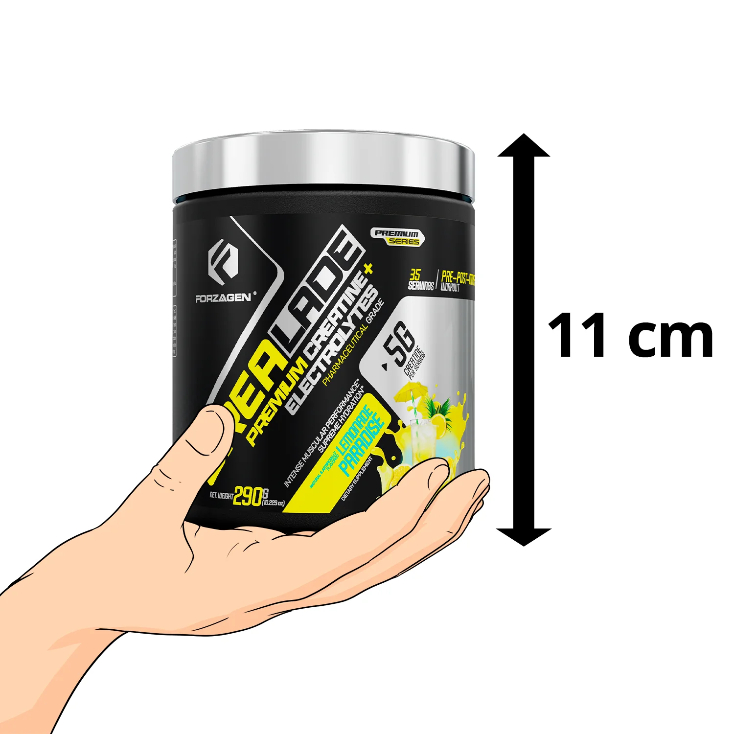 CREA-LADE PREMIUM CREATINE + ELECTROLYTES 35 servings Flavor Lemonade Paradise - Image 14